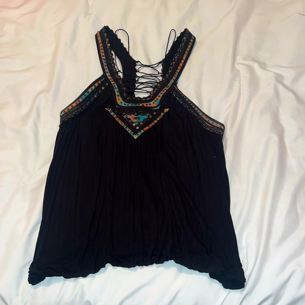 Free People Black Triangle Tank